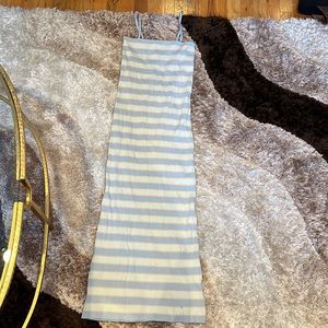 Zara pastel stripe rib fitted dress